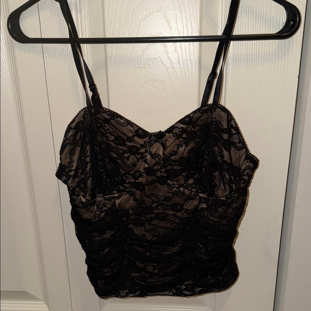 Elegant Black Lace Crop Top